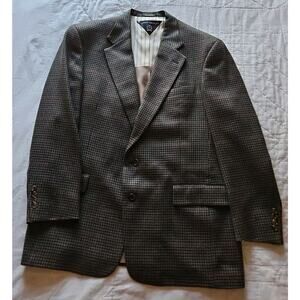VTG 44R Tommy Hilfiger 100% Wool Blazer/Sportcoat Houndstooth Canada 2 Button